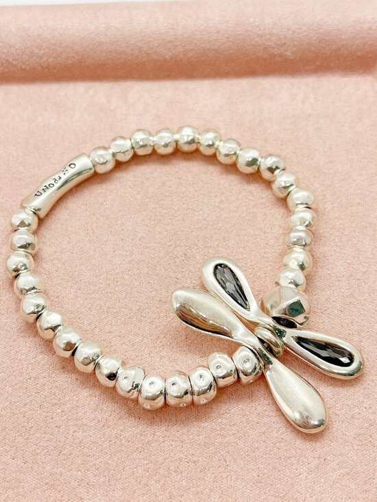 UNO de 50 Jewelry - UNO de 50 Style Dragonfly Silver Beaded Bracelet